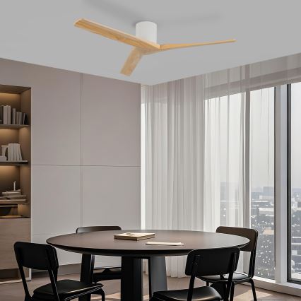 ZEVENTI - Stropni ventilator VELLON Wi-Fi Tuya bijela/paulovnija + daljinsko upravljanje