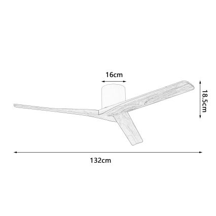 ZEVENTI - Stropni ventilator VELLON Wi-Fi Tuya bijela/paulovnija + daljinsko upravljanje