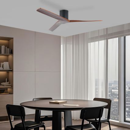 ZEVENTI - Stropni ventilator VELLON Wi-Fi Tuya crna/orah + daljinski upravljač