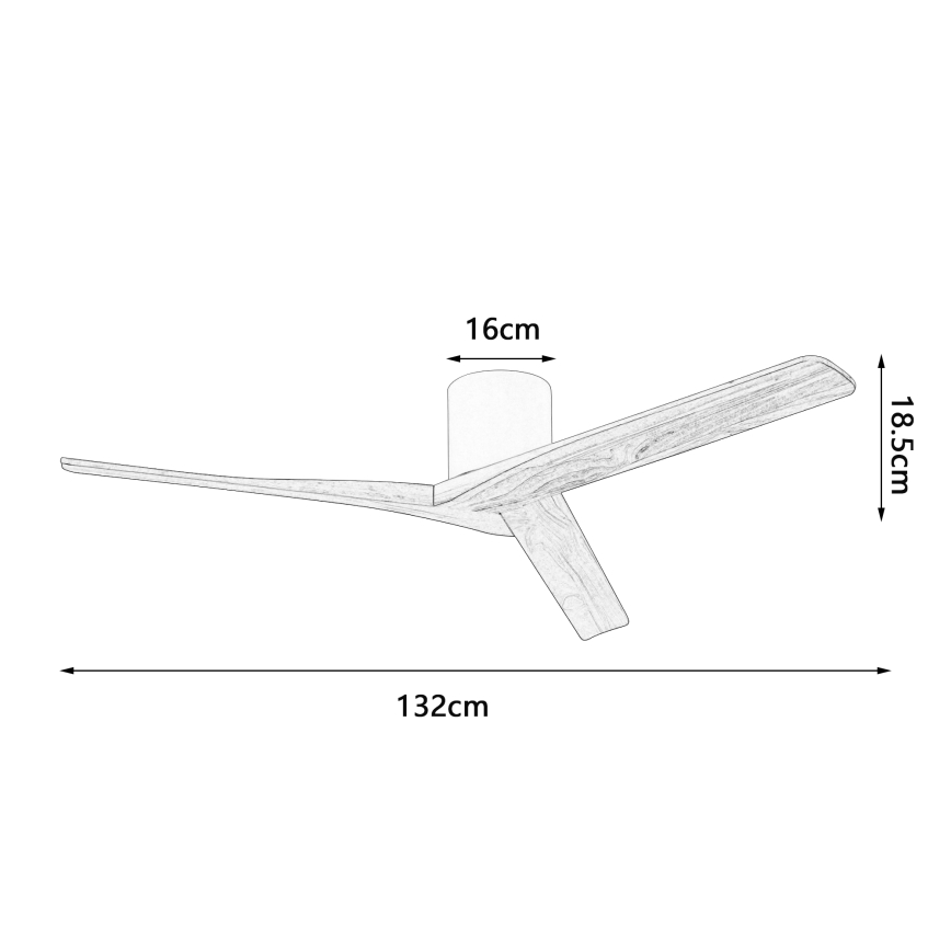 ZEVENTI - Stropni ventilator VELLON Wi-Fi Tuya crna/orah + daljinski upravljač