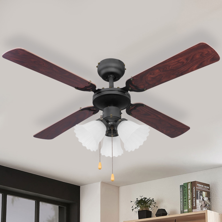 ZEVENTI - Stropni ventilator ZURRIOLA 3xE27/60W/230V smeđa