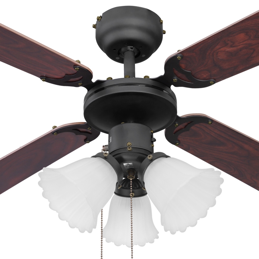 ZEVENTI - Stropni ventilator ZURRIOLA 3xE27/60W/230V smeđa