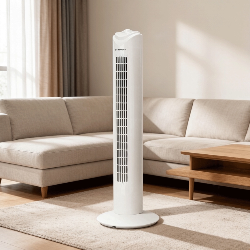 ZEVENTI - Stupni ventilator FLOW 45W/230V bijela
