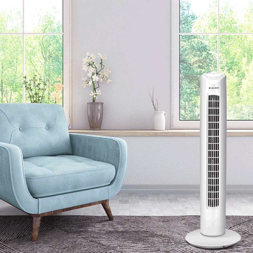 ZEVENTI - Stupni ventilator FLOW 45W/230V bijela