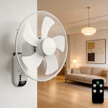 ZEVENTI - Zidni ventilator FANNY 45W/230V Ø 41 cm bijela + daljinski upravljač