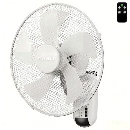 ZEVENTI - Zidni ventilator FANNY 45W/230V Ø 41 cm, bijeli + daljinski upravljač
