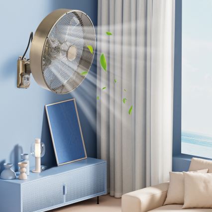 ZEVENTI - Zidni ventilator FANNY 50W/230V brončane boje + daljinski upravljač