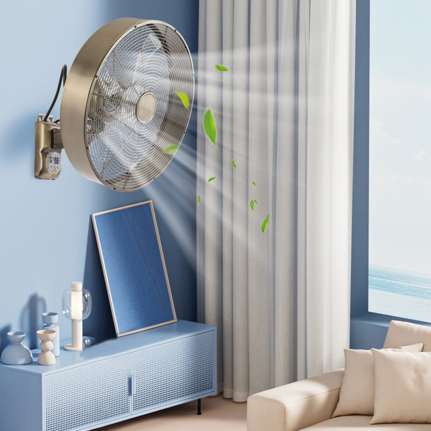 ZEVENTI - Zidni ventilator FANNY 50W/230V brončane boje + daljinski upravljač