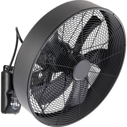 ZEVENTI - Zidni ventilator FANNY 50W/230V Ø 45 cm crni + daljinski upravljač