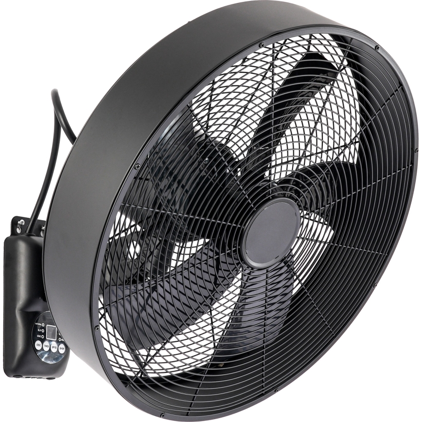 ZEVENTI - Zidni ventilator FANNY 50W/230V Ø 45 cm crni + daljinski upravljač