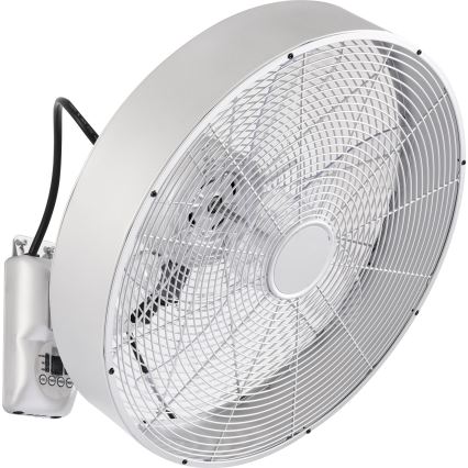 ZEVENTI - Zidni ventilator FANNY 50W/230V Ø 45 cm matirani krom + daljinski upravljač
