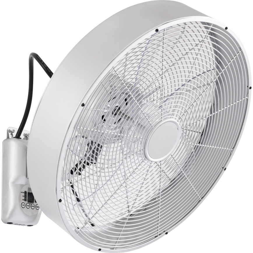 ZEVENTI - Zidni ventilator FANNY 50W/230V Ø 45 cm matirani krom + daljinski upravljač