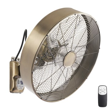 ZEVENTI - Zidni ventilator FANNY 50W/230V, promjer 45 cm, brončani + daljinski upravljač