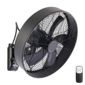 ZEVENTI - Zidni ventilator FANNY 50W/230V Ø 45 cm crni + daljinski upravljač