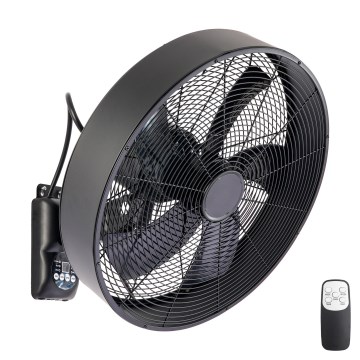ZEVENTI - Zidni ventilator FANNY 50W/230V Ø 45 cm crni + daljinski upravljač