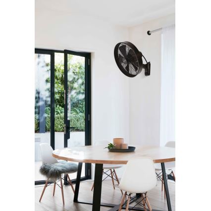 ZEVENTI - Zidni ventilator FREEZE 50W/230V pr. 40 cm crna/smeđa + daljinski upravljač