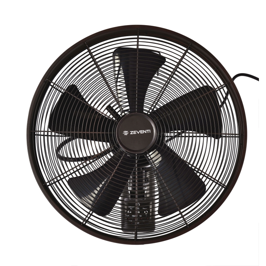 ZEVENTI - Zidni ventilator FREEZE 50W/230V pr. 40 cm crna/smeđa + daljinski upravljač