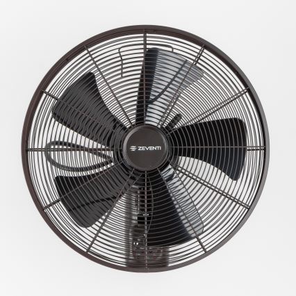 ZEVENTI - Zidni ventilator FREEZE 50W/230V promjera 40 cm crna/smeđa + daljinski upravljač