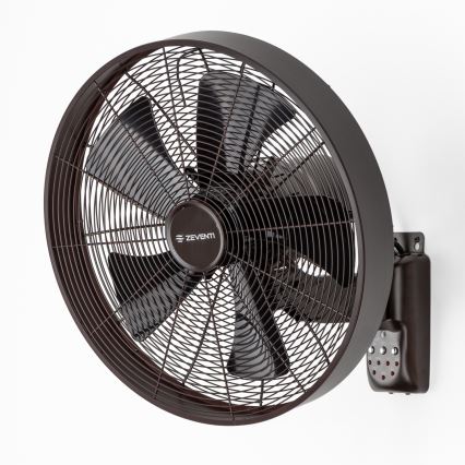 ZEVENTI - Zidni ventilator FREEZE 50W/230V promjera 40 cm crna/smeđa + daljinski upravljač