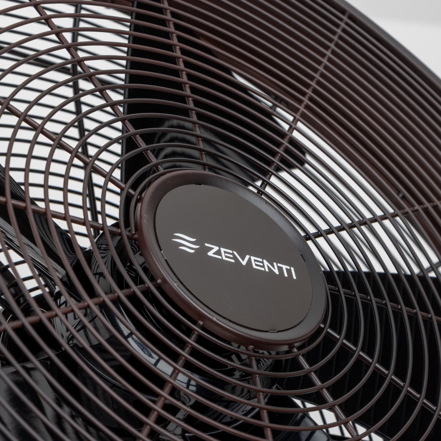 ZEVENTI - Zidni ventilator FREEZE 50W/230V promjera 40 cm crna/smeđa + daljinski upravljač