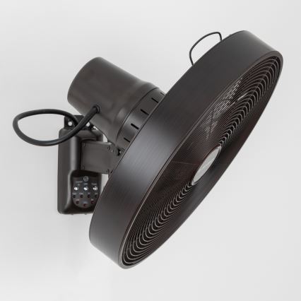 ZEVENTI - Zidni ventilator FREEZE 50W/230V promjera 40 cm crna/smeđa + daljinski upravljač