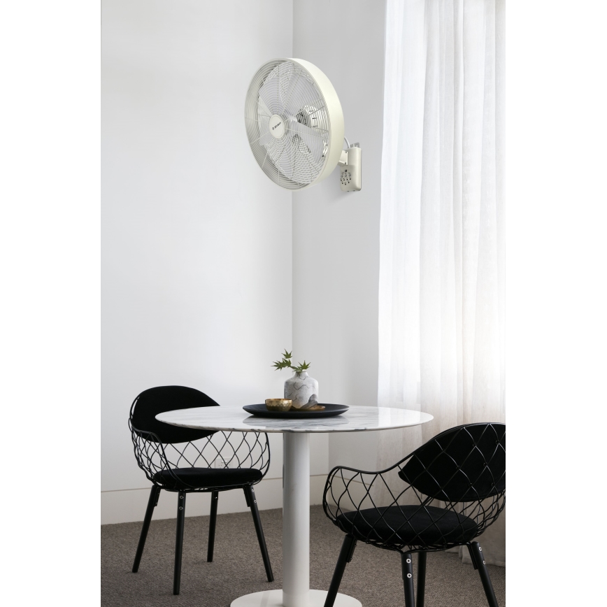 ZEVENTI - Zidni ventilator FREEZE 50W/230V pr. 40 cm bijela + daljinski upravljač