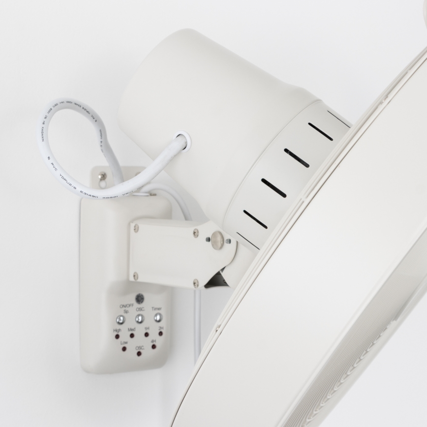 ZEVENTI - Zidni ventilator FREEZE 50W/230V promjera 40 cm bijeli + daljinski upravljač