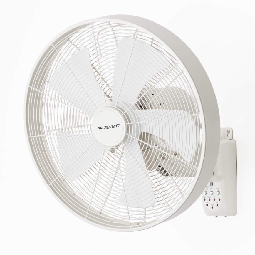 ZEVENTI - Zidni ventilator FREEZE 50W/230V promjera 40 cm bijeli + daljinski upravljač