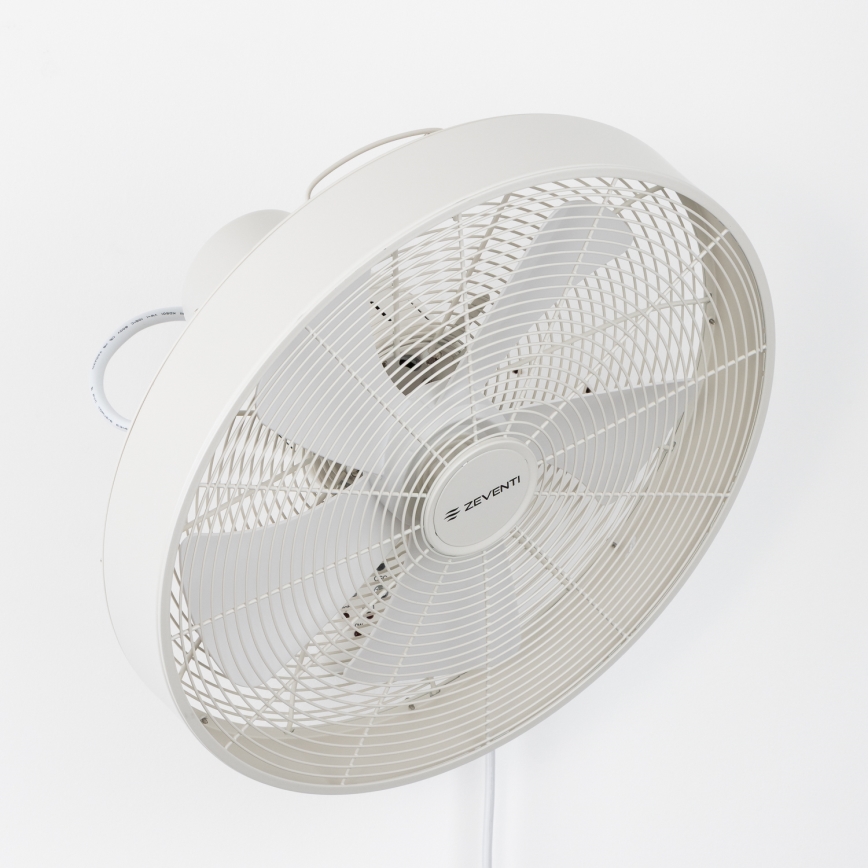 ZEVENTI - Zidni ventilator FREEZE 50W/230V promjera 40 cm bijeli + daljinski upravljač