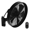 ZEVENTI - Zidni ventilator FREEZE 50W/230V pr. 40 cm crna + daljinski upravljač