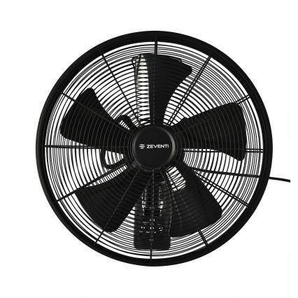 ZEVENTI - Zidni ventilator FREEZE 50W/230V pr. 40 cm crna + daljinski upravljač