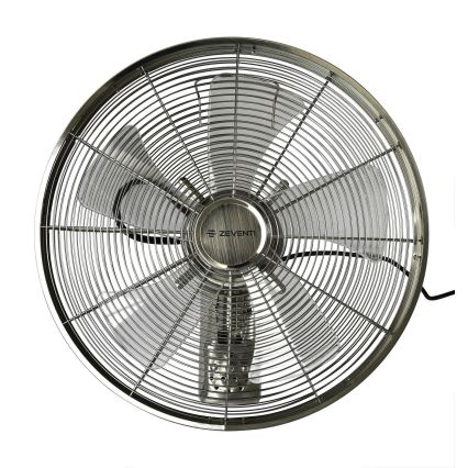 ZEVENTI - Zidni ventilator FREEZE 50W/230V pr. 40 cm mat krom + daljinski upravljač