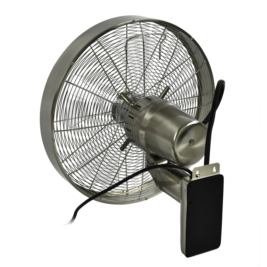 ZEVENTI - Zidni ventilator FREEZE 50W/230V pr. 40 cm mat krom + daljinski upravljač