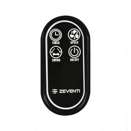 ZEVENTI - Zidni ventilator FREEZE 50W/230V pr. 40 cm mat krom + daljinski upravljač