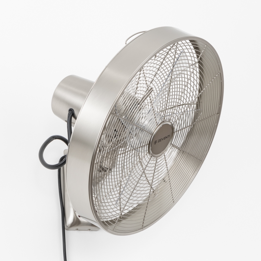 ZEVENTI - Zidni ventilator FREEZE 50W/230V pr. 40 cm mat krom + daljinski upravljač
