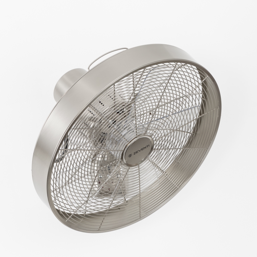 ZEVENTI - Zidni ventilator FREEZE 50W/230V pr. 40 cm mat krom + daljinski upravljač