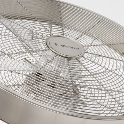 ZEVENTI - Zidni ventilator FREEZE 50W/230V pr. 40 cm mat krom + daljinski upravljač
