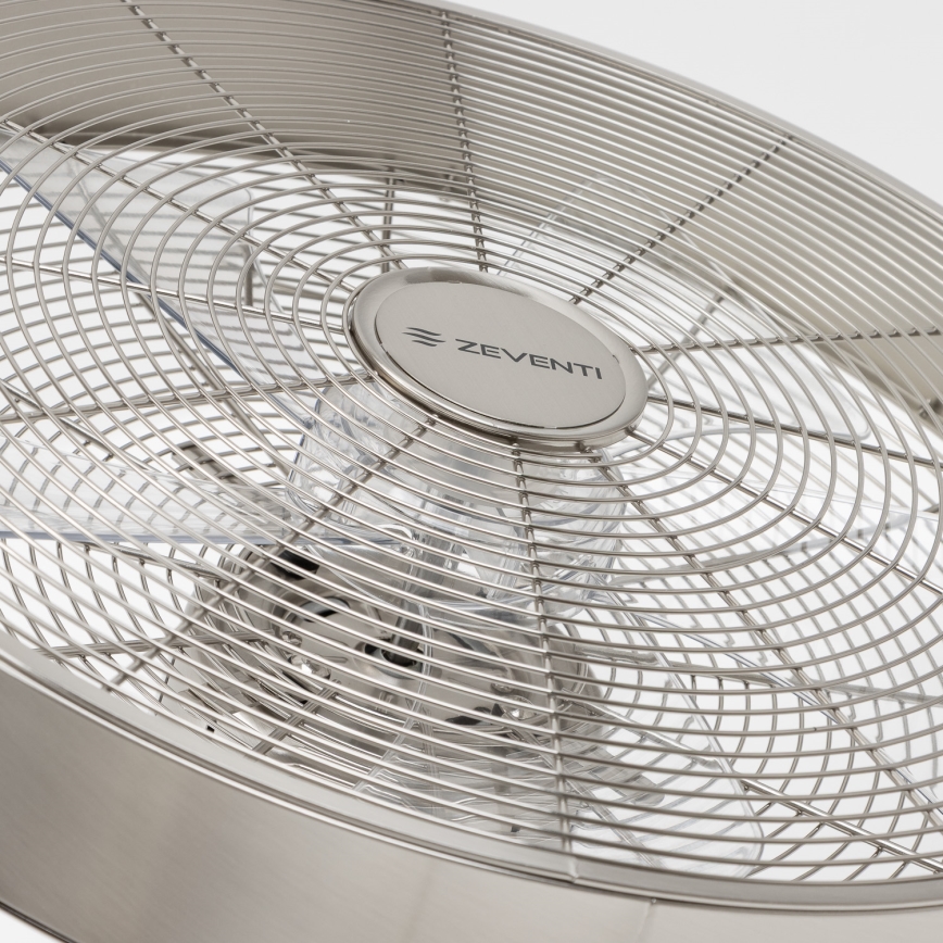ZEVENTI - Zidni ventilator FREEZE 50W/230V pr. 40 cm mat krom + daljinski upravljač