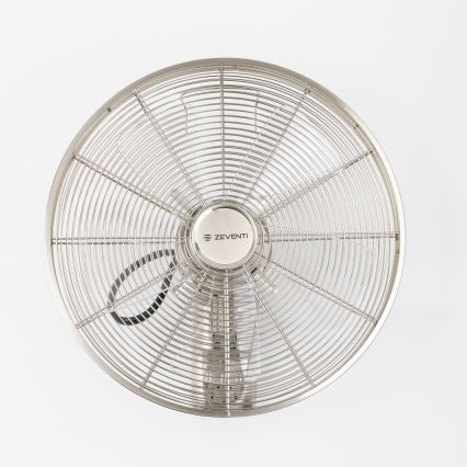 ZEVENTI - Zidni ventilator FREEZE 50W/230V promjera 40 cm mat krom + daljinski upravljač