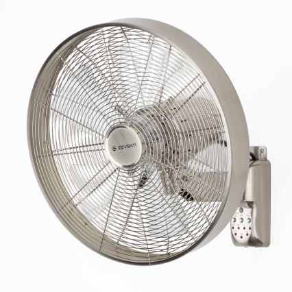 ZEVENTI - Zidni ventilator FREEZE 50W/230V promjera 40 cm mat krom + daljinski upravljač