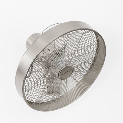 ZEVENTI - Zidni ventilator FREEZE 50W/230V promjera 40 cm mat krom + daljinski upravljač