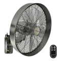 ZEVENTI - Zidni ventilator FREEZE 50W/230V pr. 40 cm mat krom + daljinski upravljač