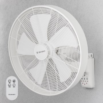 ZEVENTI - Zidni ventilator FREEZE 50W/230V promjera 40 cm bijeli + daljinski upravljač