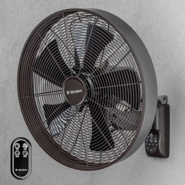 ZEVENTI - Zidni ventilator FREEZE 50W/230V promjera 40 cm crna/smeđa + daljinski upravljač
