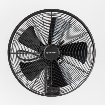 ZEVENTI - Zidni ventilator FREEZE 50W/230V Ø 45 cm, crne boje + daljinski upravljač