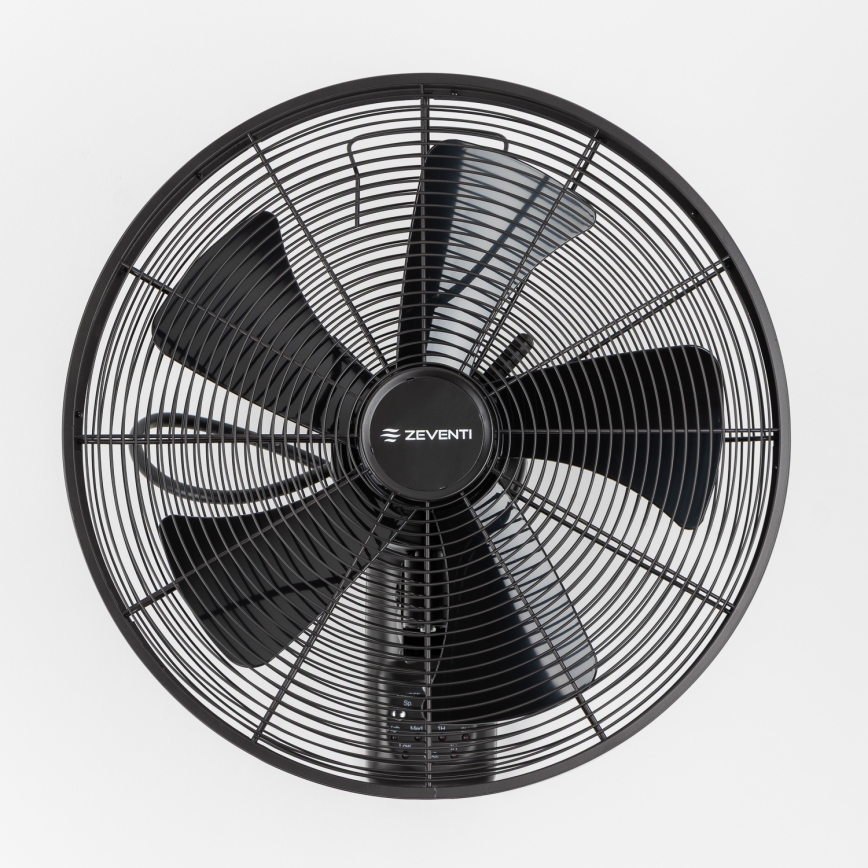ZEVENTI - Zidni ventilator FREEZE 50W/230V Ø 45 cm, crne boje + daljinski upravljač