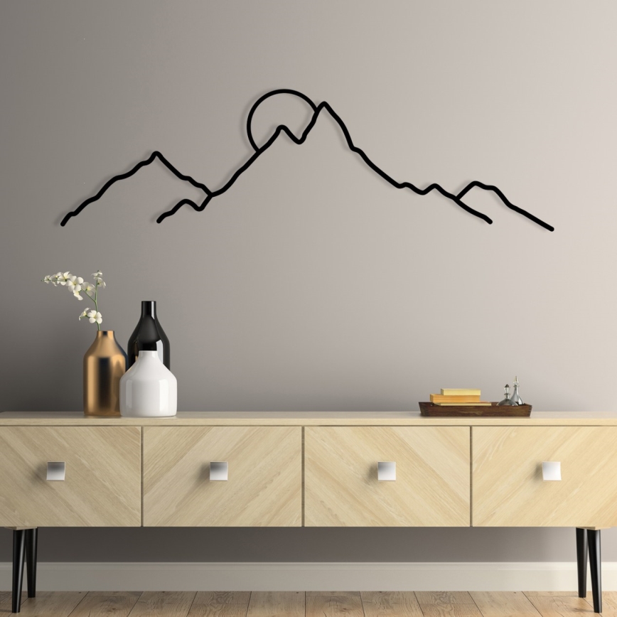 Zidna dekoracija 100x29 cm planine metal