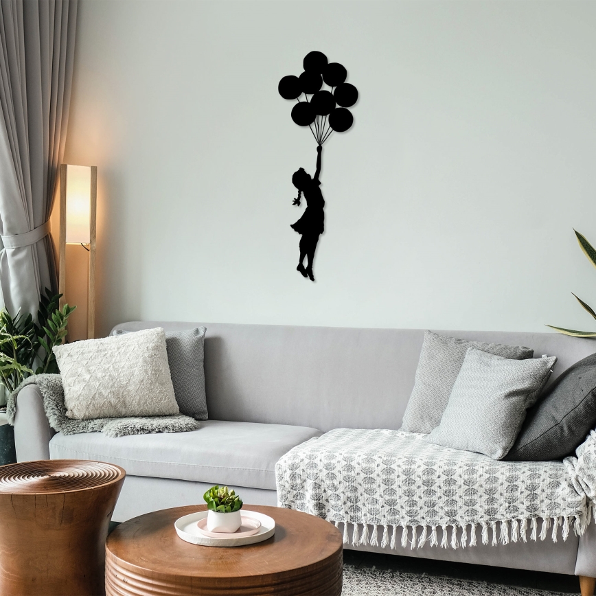 Zidna dekoracija 100x34 cm djevojka metal