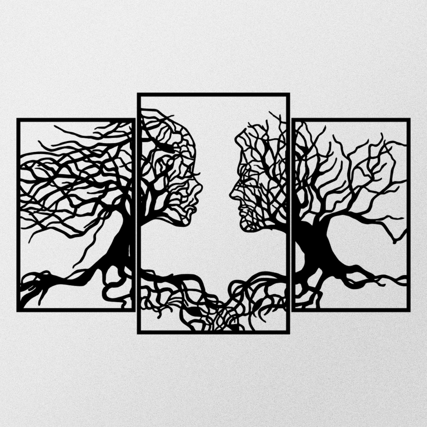 Zidna dekoracija 116x71 cm stablo života metal