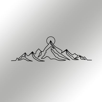Zidna dekoracija 119,5x37 cm planine metal